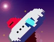 太空飞行像素火箭logo图