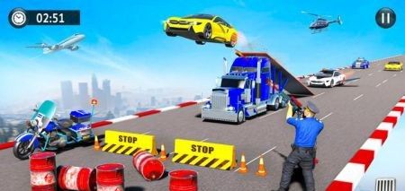 警车特技飞行闯关