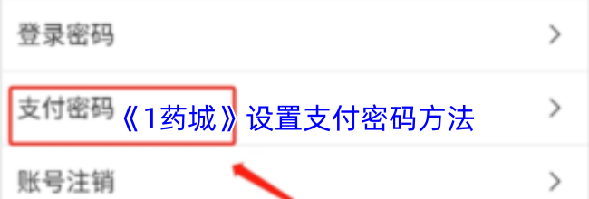 《1药城》设置支付密码方法