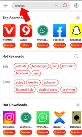 《9apps》下载微信方法