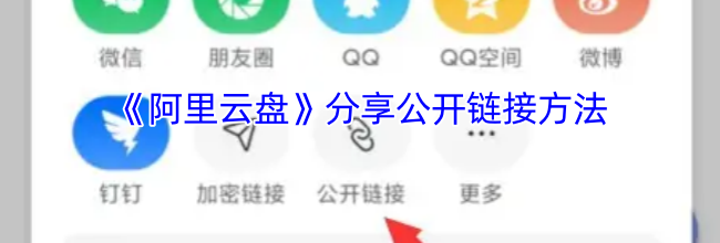 《阿里云盘》分享公开链接方法