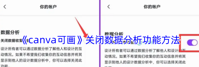 《canva可画》关闭数据分析功能方法