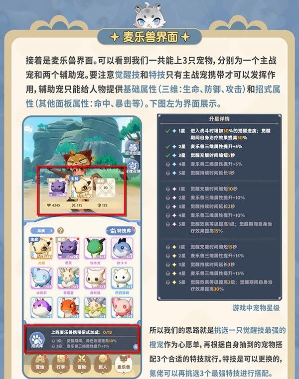 《出发吧麦芬》麦乐兽系统玩法介绍
