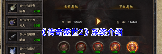 《传奇盛世2》系统介绍