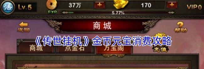 《传世挂机》金币元宝消费攻略