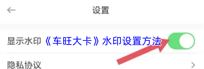《车旺大卡》水印设置方法