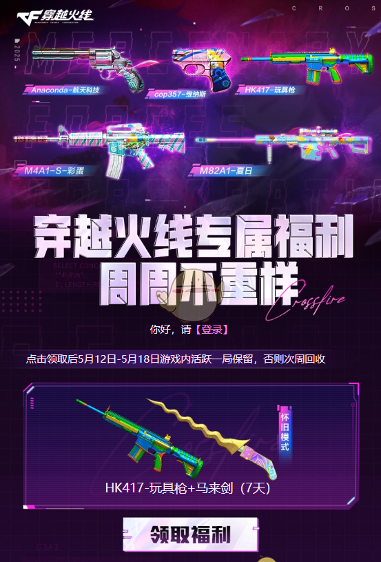 《穿越火线》5月福利周周领活动内容