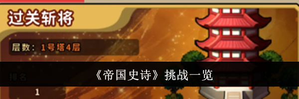 《帝国史诗》挑战一览
