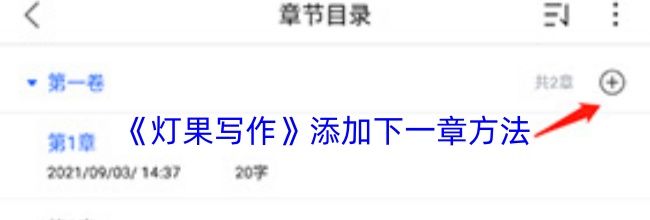 《灯果写作》添加下一章方法