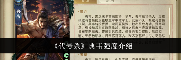 《代号杀》典韦强度介绍