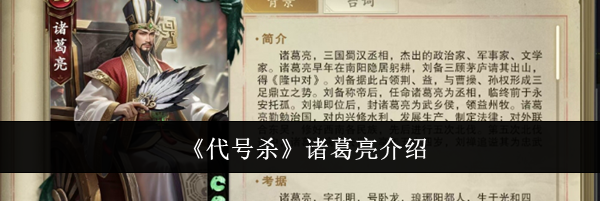 《代号杀》诸葛亮介绍