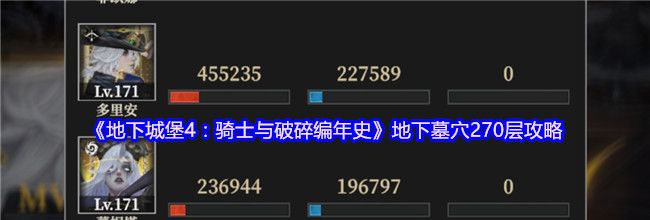 《地下城堡4：骑士与破碎编年史》地下墓穴270层攻略