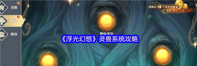 《浮光幻想》灵兽系统攻略
