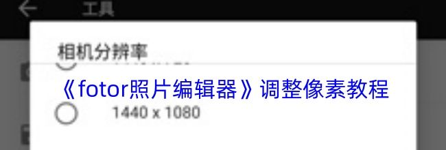 《fotor照片编辑器》调整像素教程