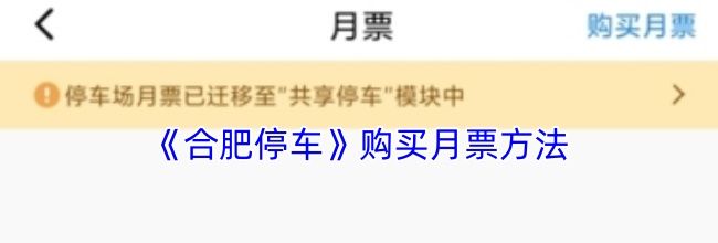 《合肥停车》购买月票方法