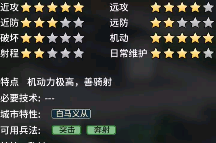 《汉末霸业》骑兵特殊兵种介绍