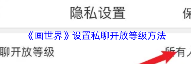《画世界》设置私聊开放等级方法