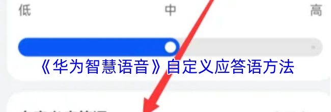 《华为智慧语音》自定义应答语方法