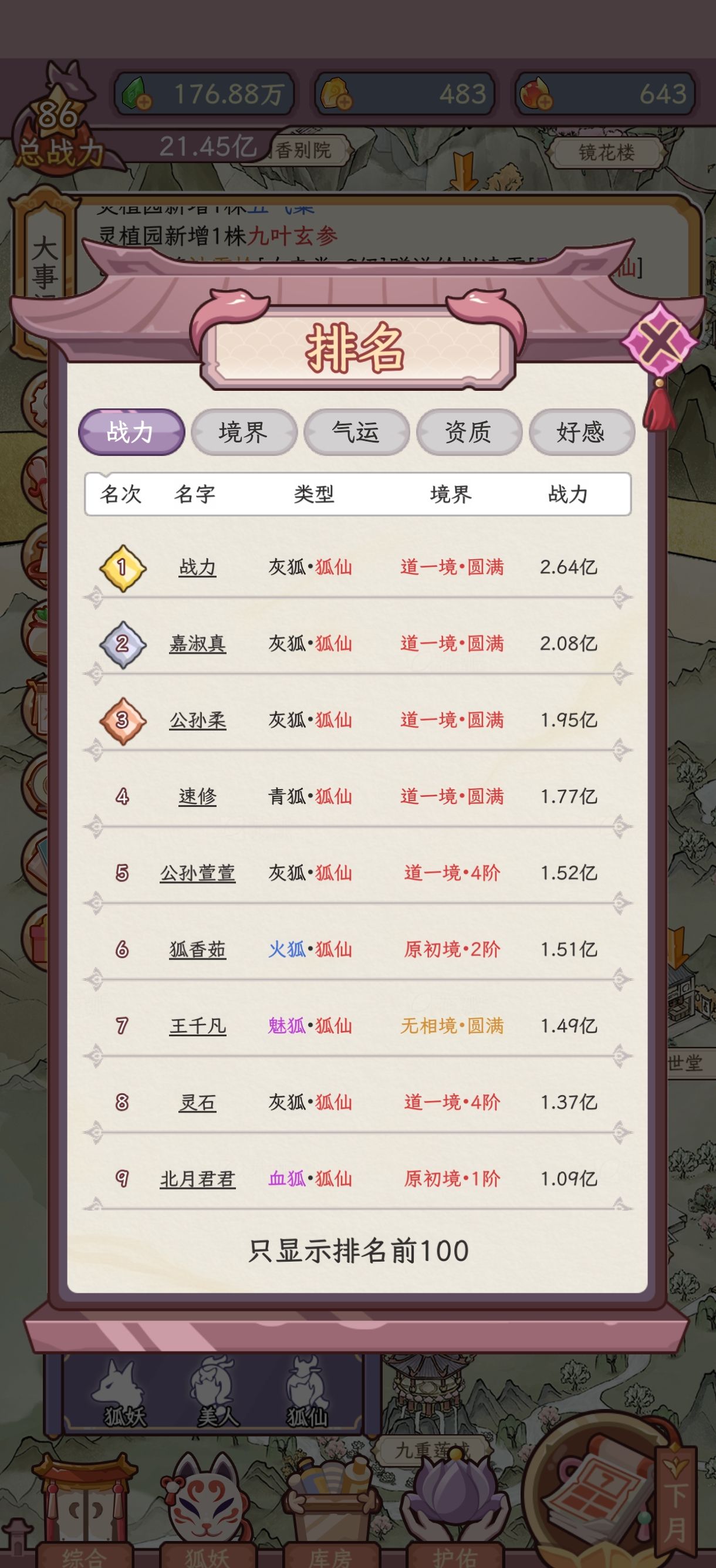 《狐仙美人养成日记》养成攻略