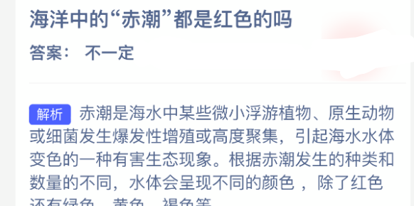 海洋中的赤潮都是红色的吗