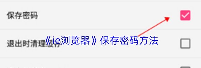 《ie浏览器》保存密码方法
