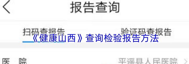 《健康山西》查询检验报告方法