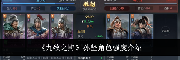 《九牧之野》孙坚角色强度介绍