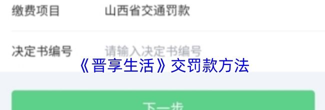 《晋享生活》交罚款方法
