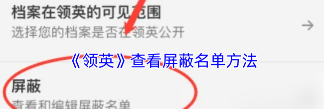 《领英》查看屏蔽名单方法