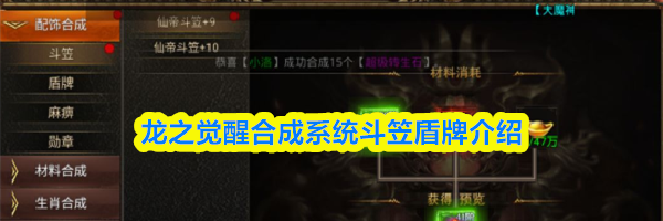龙之觉醒合成系统斗笠盾牌介绍