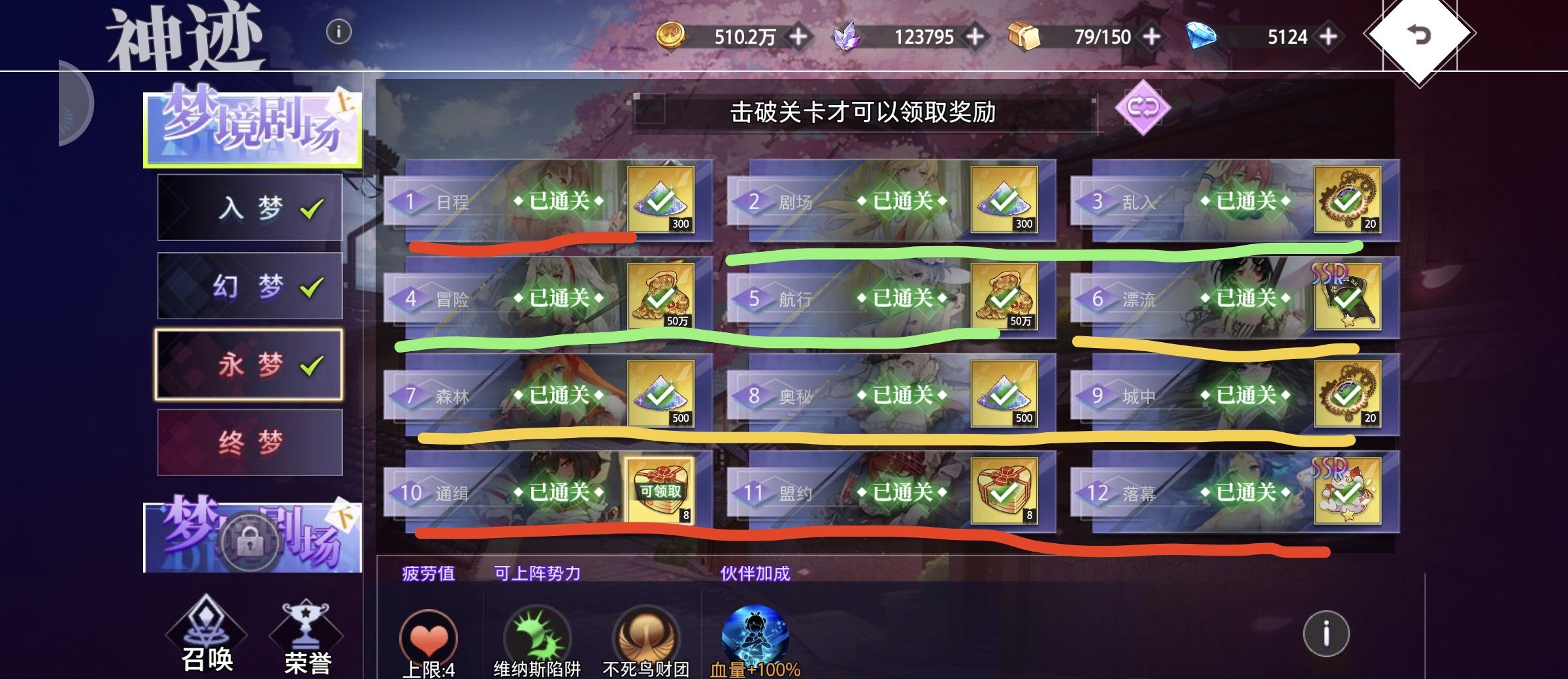 《梦的第七章》神迹幻梦剧场攻略心得