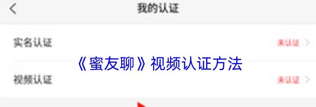 《蜜友聊》视频认证方法