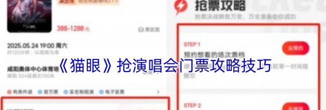 《猫眼》抢演唱会门票攻略技巧