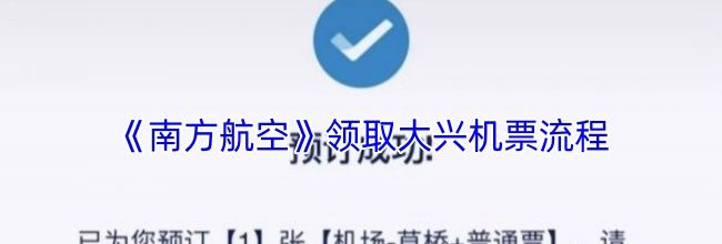 《南方航空》领取大兴机票流程