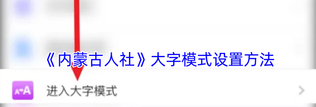 《内蒙古人社》大字模式设置方法
