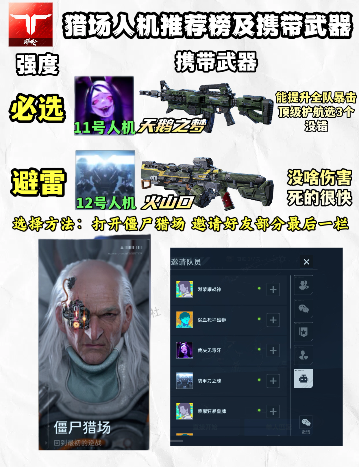 《逆战：未来》猎场人机推荐榜及携带武器