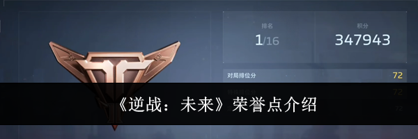 《逆战:未来》荣誉点介绍