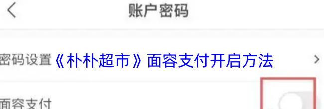 《朴朴超市》面容支付开启方法