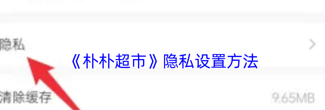 《朴朴超市》隐私设置方法