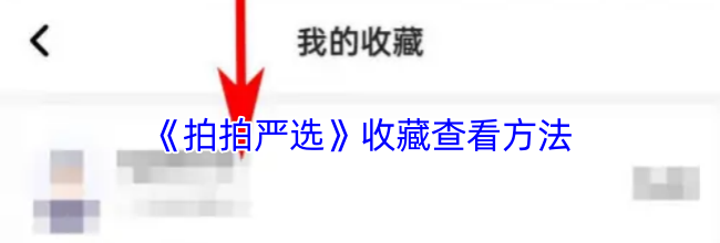 《拍拍严选》收藏查看方法