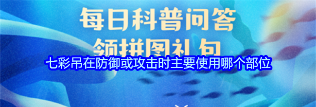 七彩吊在防御或攻击时主要使用哪个部位