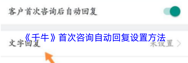 《千牛》首次咨询自动回复设置方法