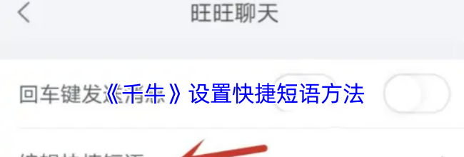 《千牛》设置快捷短语方法