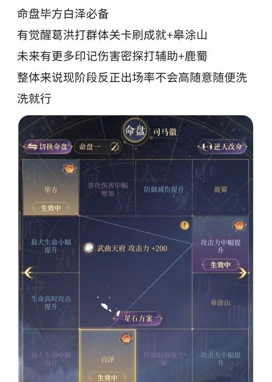 《如鸢》新密探司马徽命盘天赋介绍