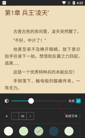 《荣耀阅读》字体设置方法