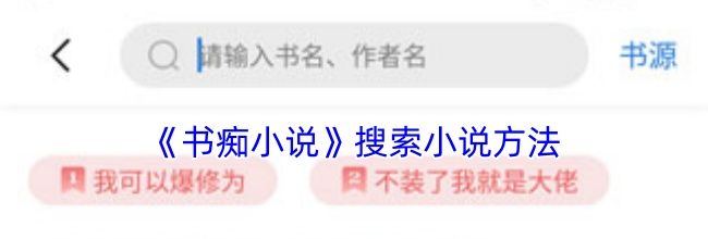 《书痴小说》搜索小说方法