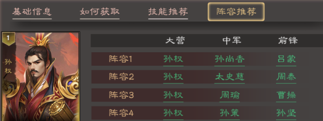 《三国乱世霸王》孙权阵容搭配推荐