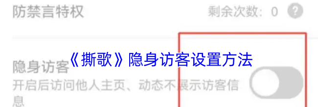 《撕歌》隐身访客设置方法