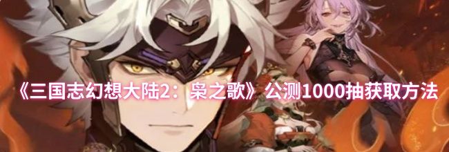 《三国志幻想大陆2：枭之歌》公测1000抽获取方法