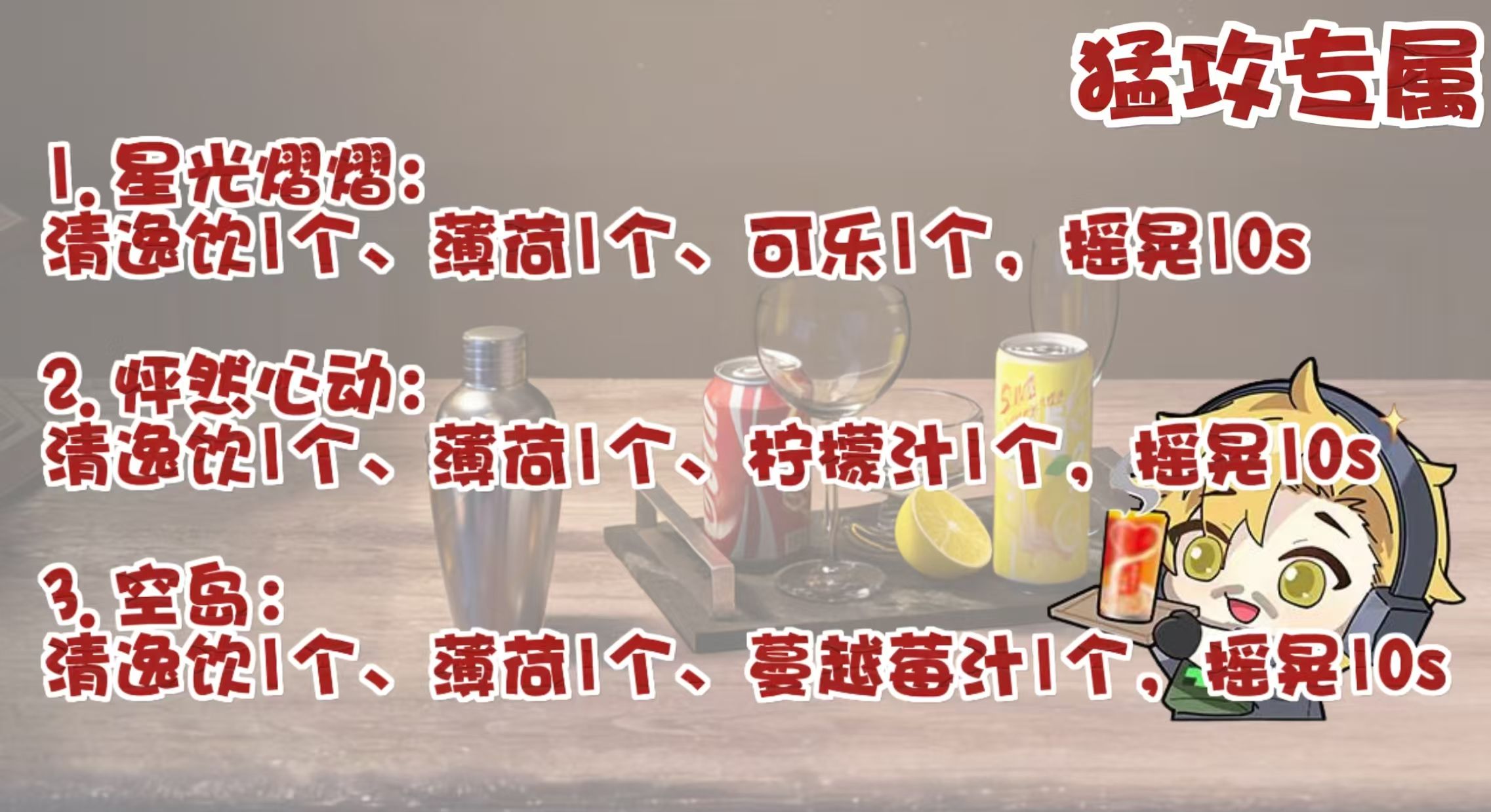 《三角洲行动》饮品制作配料攻略